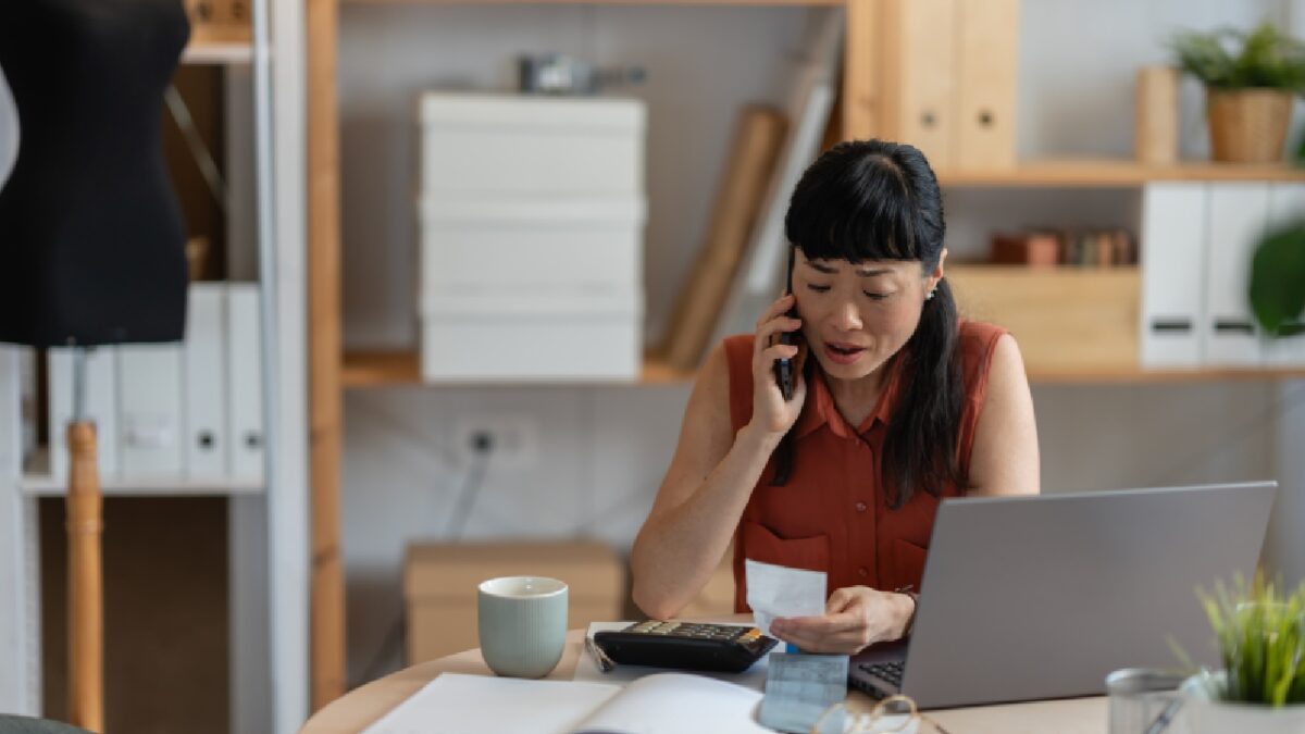 Business owner focusing on cash flow management for her business