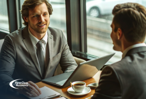 image of a business owner interviewing a bookkeeper in australia